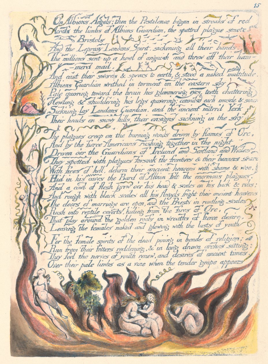 Amerikka. Profetia, levy 17, Albionien enkeleistä .... tekijältä William Blake