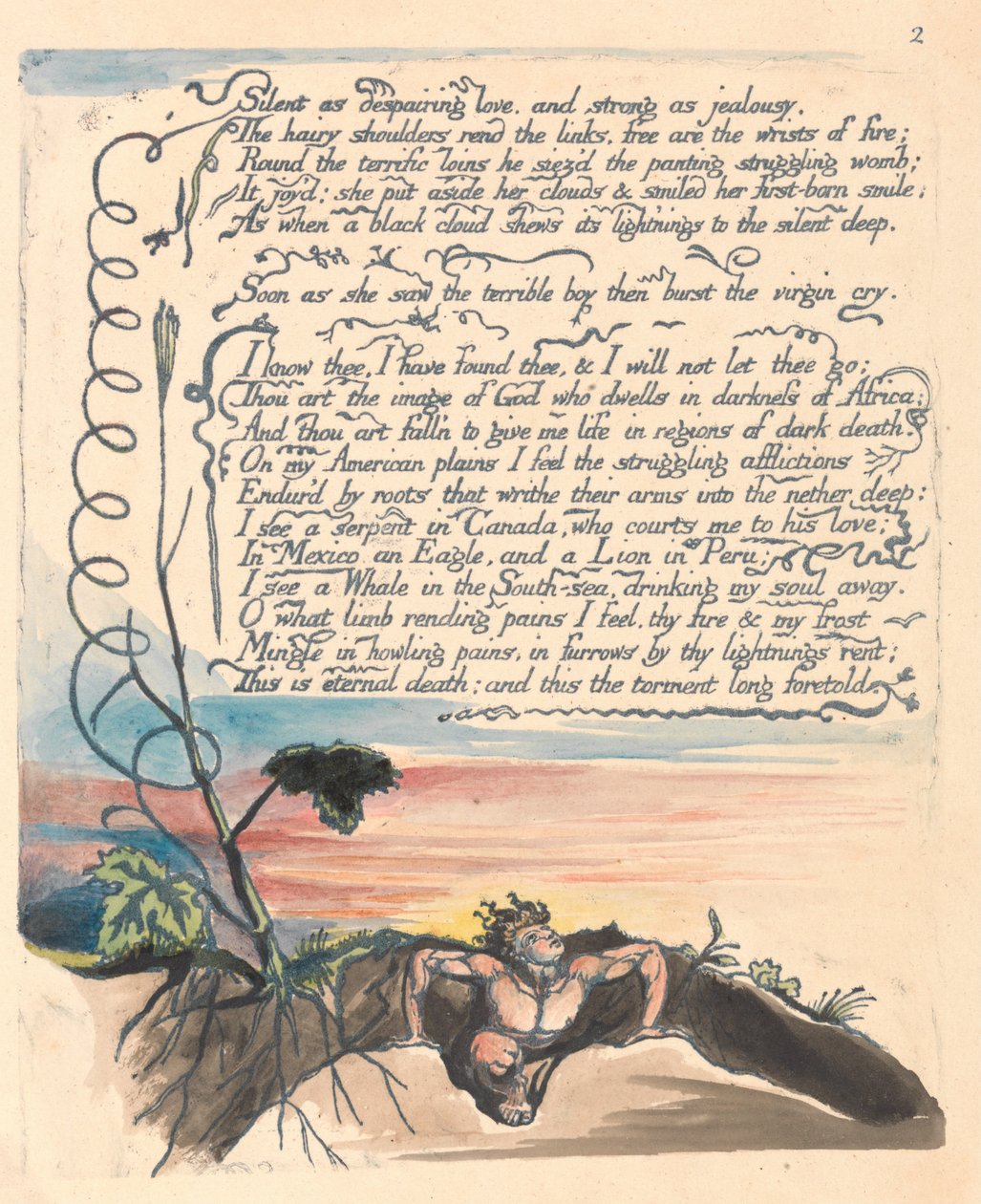 Amerikka. Profetia, levy 4, tekijältä William Blake