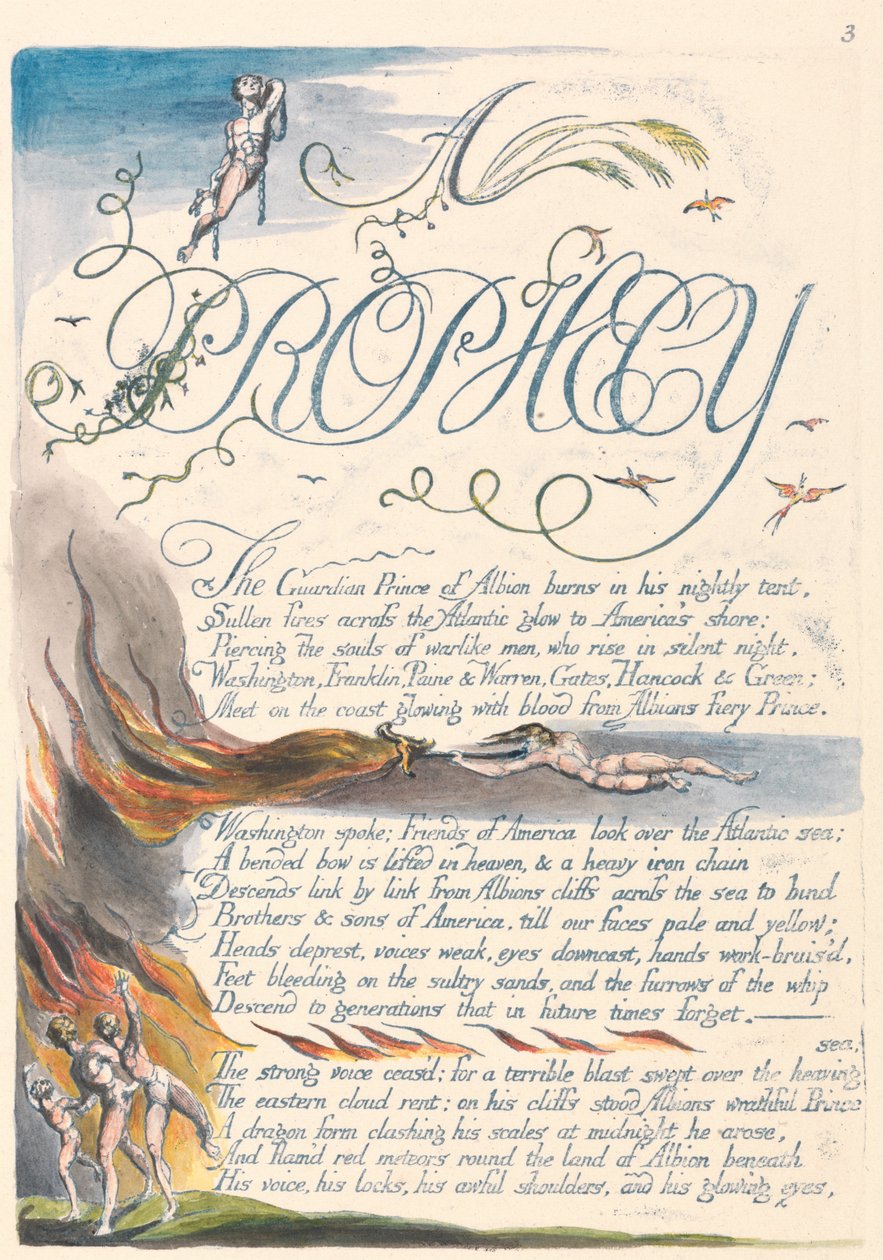 Amerikka. Profetia, levy 5, A tekijältä William Blake