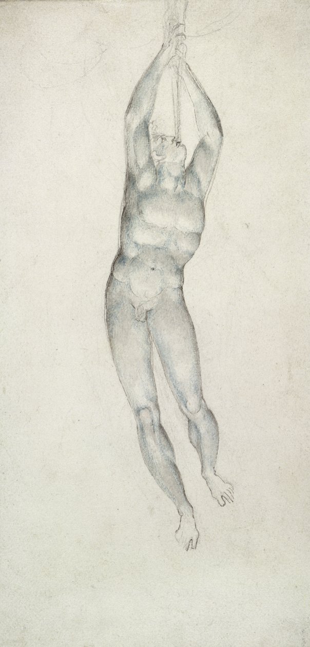 Enkeli trumpetin kanssa, 1805-08 (kynä ja musta muste ja wc paperilla) tekijältä William Blake