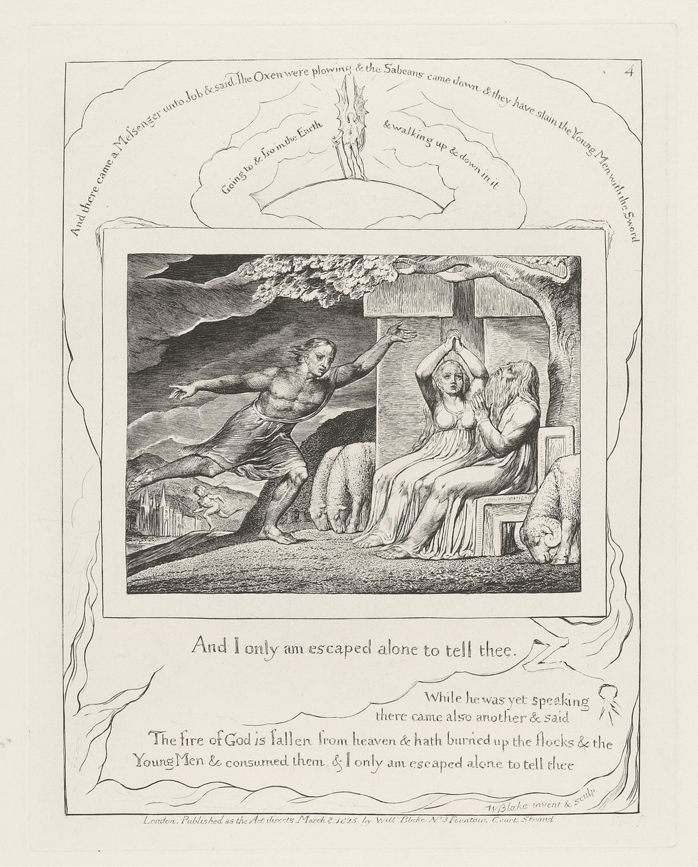 Ja olen vain pakennut yksin kertoakseni sinulle., 1825 tekijältä William Blake