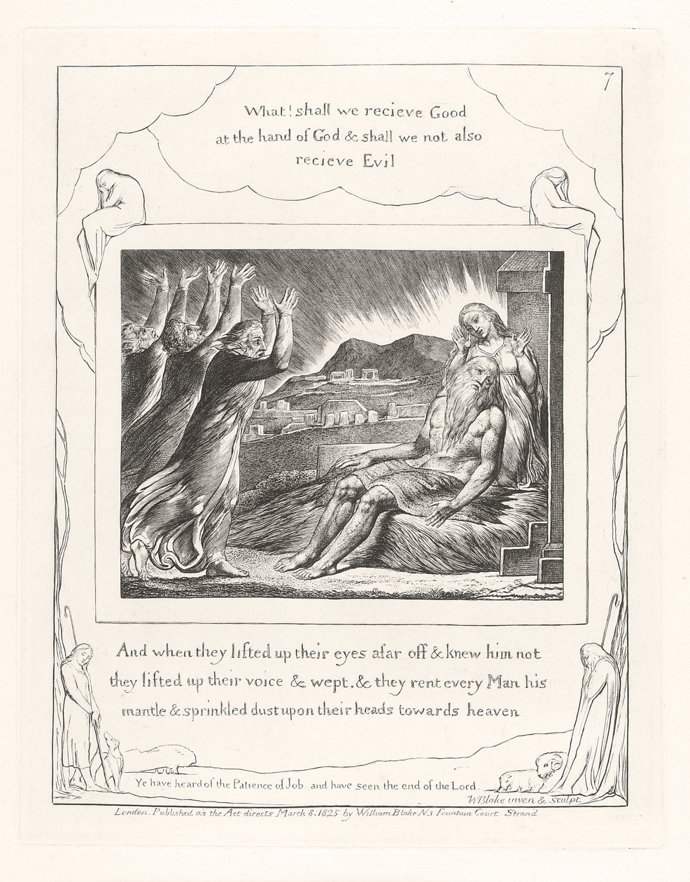 Ja kun he nostivat katseensa kauas, 1825 tekijältä William Blake