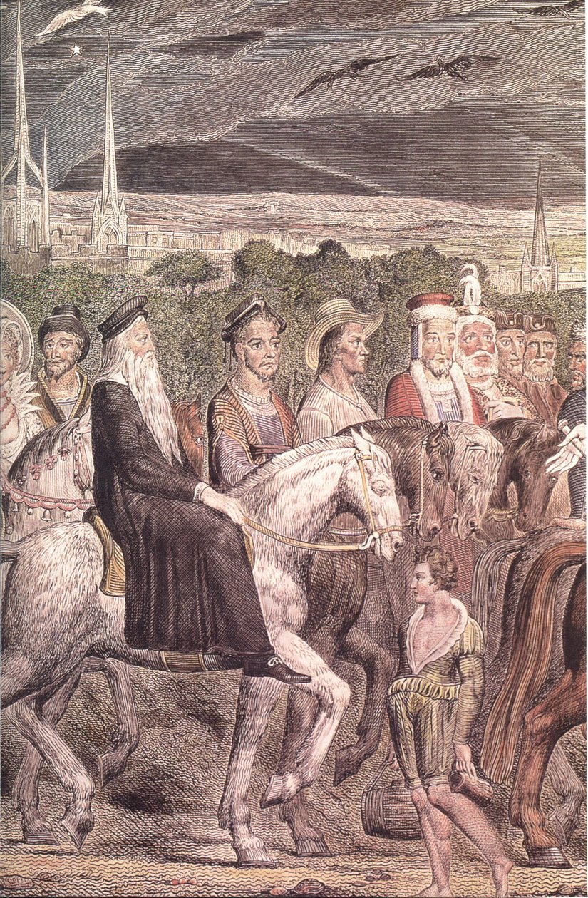 Blake-Cant-pyhiinvaeltajat-yksityiskohta-a Värillinen kaiverrus tekijältä William Blake