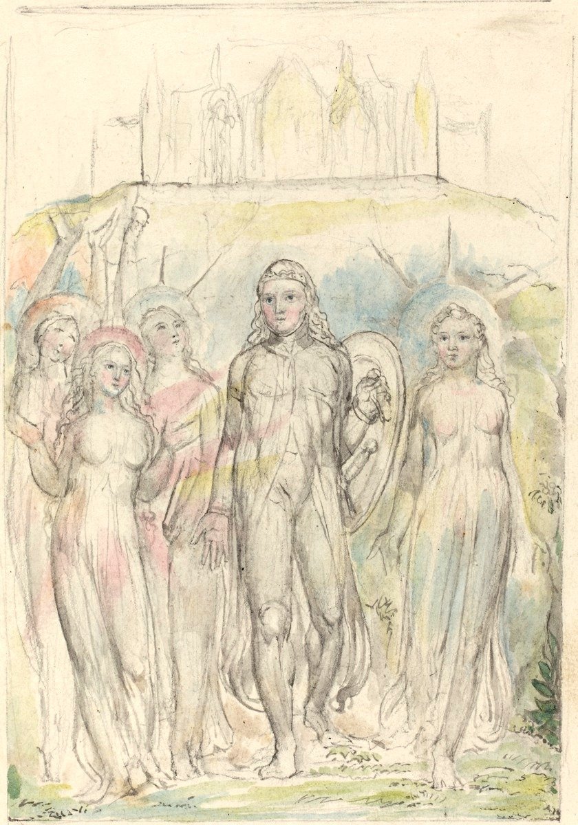 Kristitty uskon kilven kanssa tekijältä William Blake