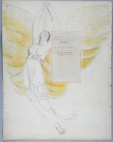 Epitaph on Mrs. Clarke, kuvio 102 teoksesta The Poems of Thomas Gray, 1797-98 (wc kynällä ja musteella paperille) tekijältä William Blake