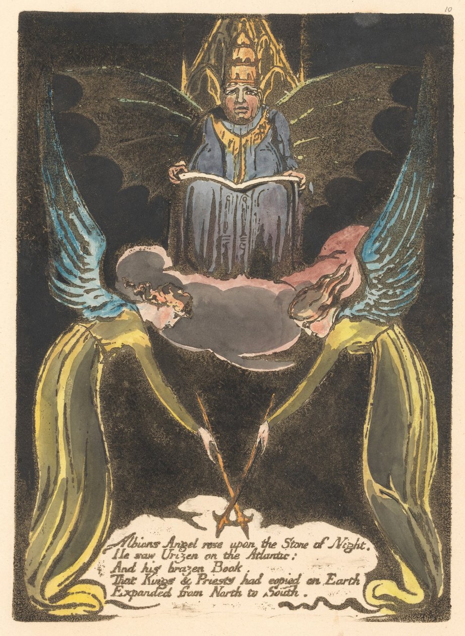 Eurooppa. Profetia, levy 12, Albions Angel rose. . . . (Bentley 14) tekijältä William Blake