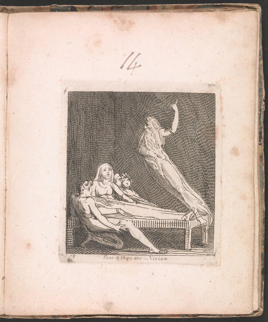 Fear and Hope ovat...Vision, levy 14 lapsille. Paratiisin portit, 1793 tekijältä William Blake