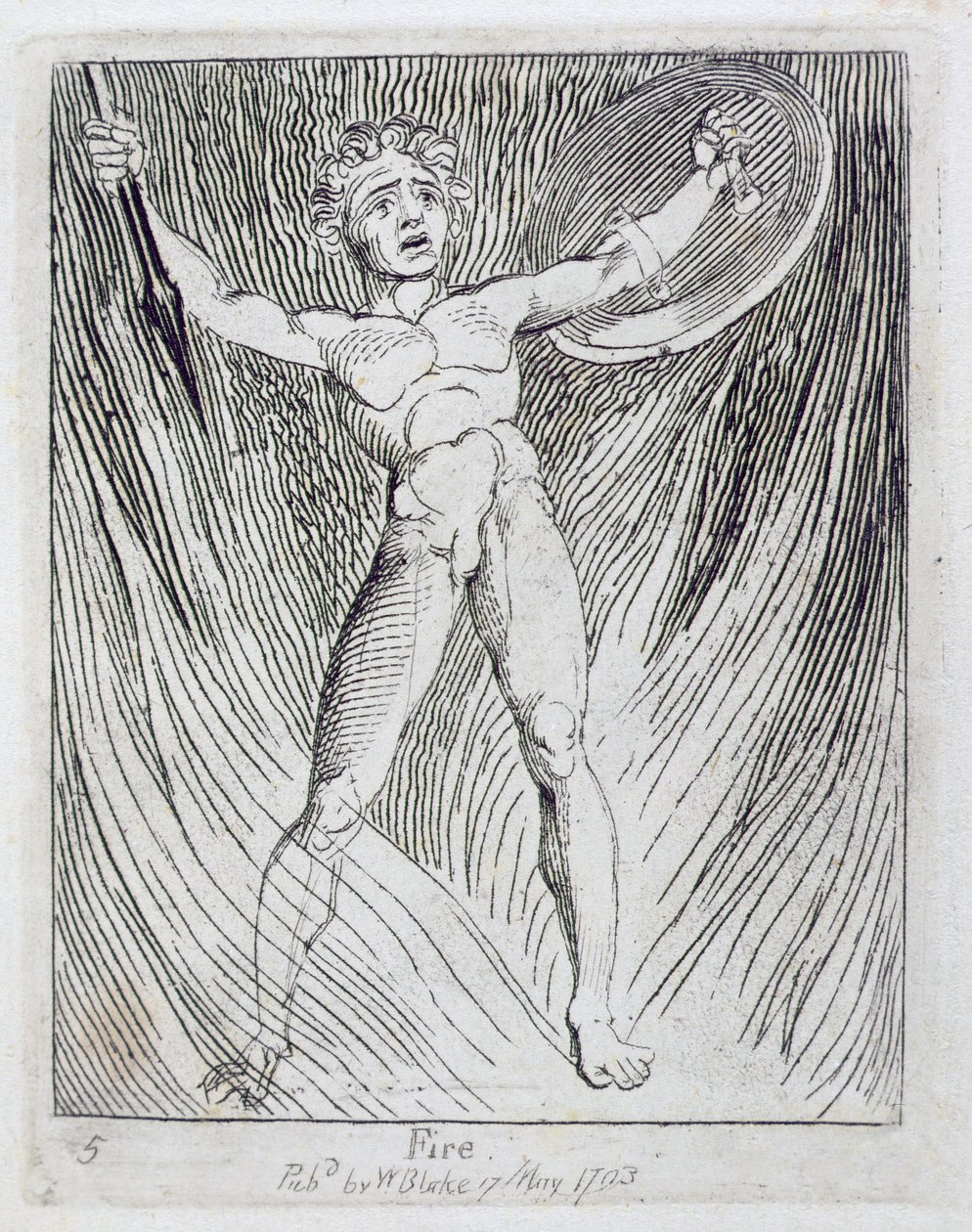 Tulipalo, laatta 7 asiakirjasta "For Children. Paratiisin portit", 1793 (ks. 77547). tekijältä William Blake
