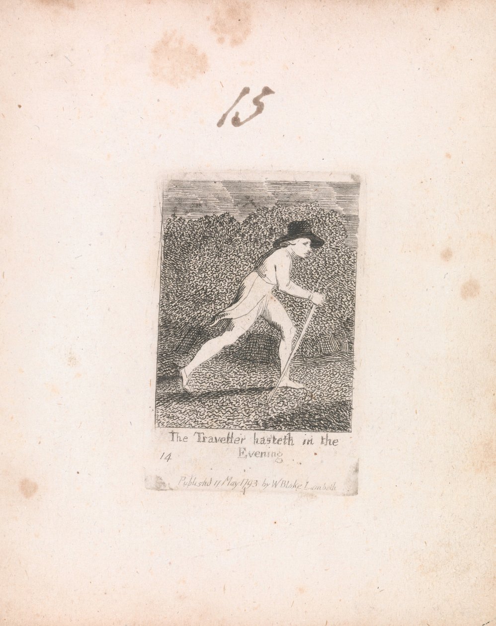 Lapsille. Paratiisin portit, levy 16, Matkustaja kiirehti illalla tekijältä William Blake