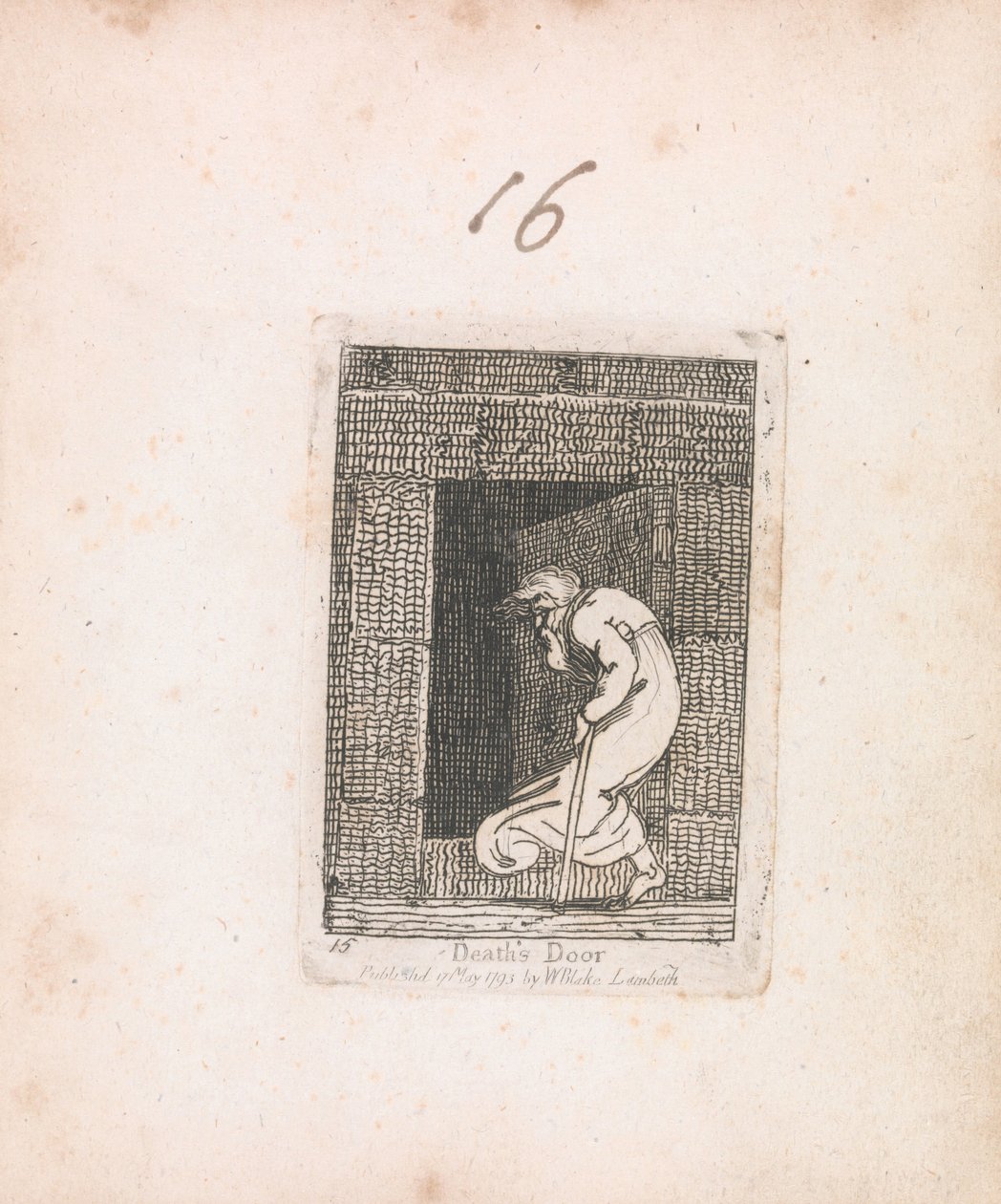 Lapsille. Paratiisin portit, levy 17, kuoleman ovi tekijältä William Blake