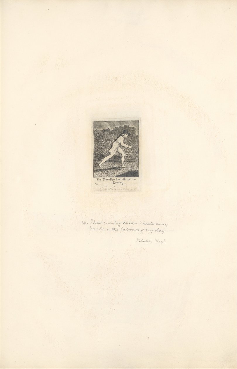 Sukupuolille- Paratiisin portit, levy 16, Matkustaja kiirehti illalla tekijältä William Blake