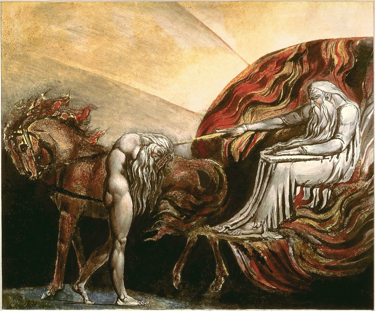 Jumala tuomitsee adamin tekijältä William Blake
