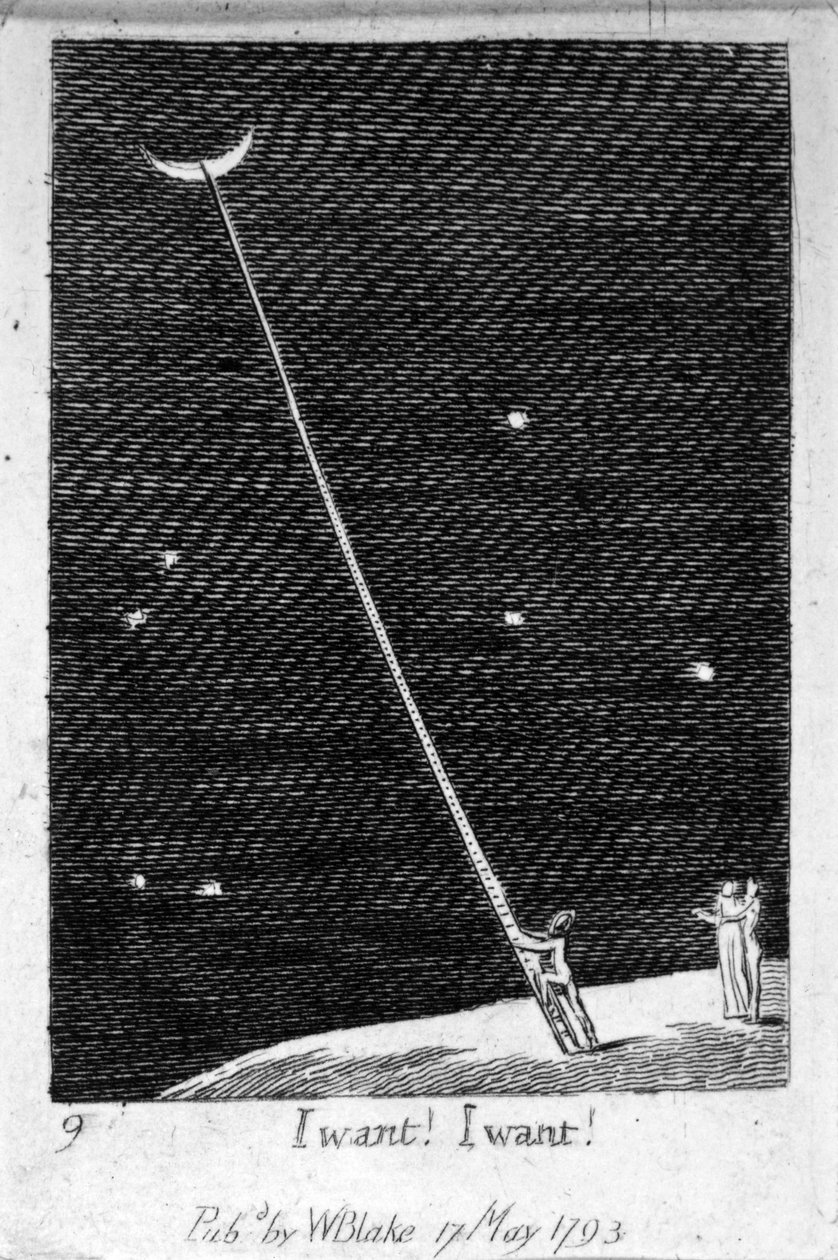 Haluan! I Want!, elokuvasta "Sukupuolille: Paratiisin portit", 1793 tekijältä William Blake