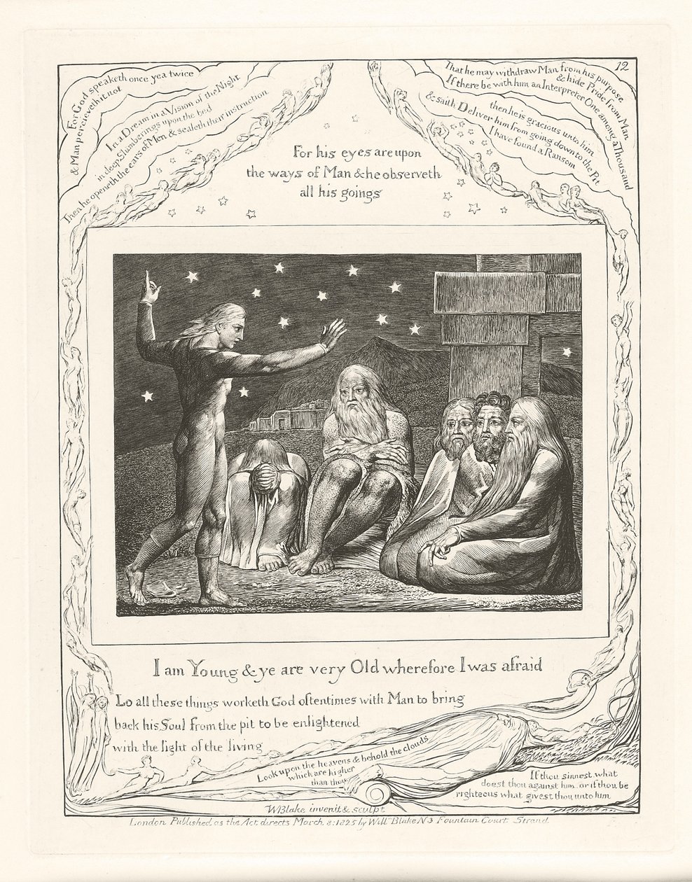 Minä olen nuori ja te olette hyvin vanhoja, minkä vuoksi pelkäsin, 1825. tekijältä William Blake