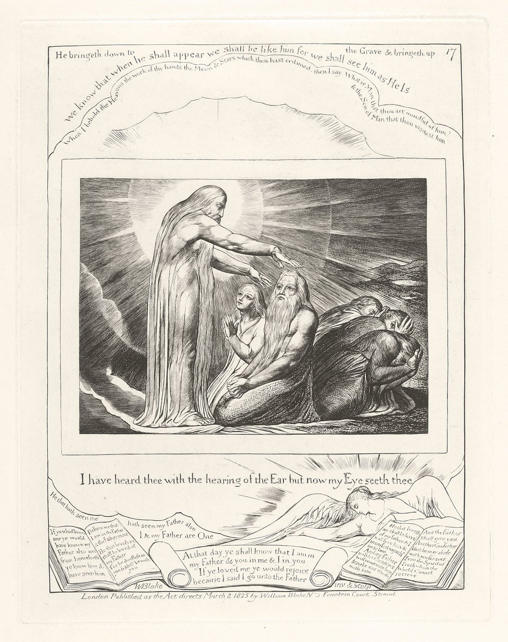 Olen kuullut sinua korvan kuulolla, mutta nyt silmäni näkee sinut, 1825 tekijältä William Blake