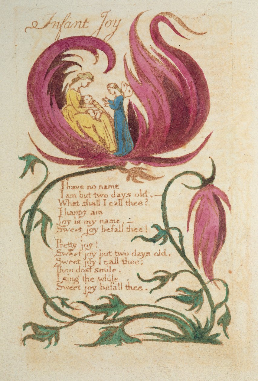 Infant Joy, Songs of Innocence, julkaistu 1789 tekijältä William Blake