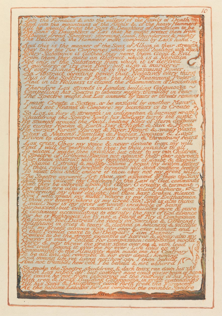 Jerusalem, levy 10, uuniin .... tekijältä William Blake