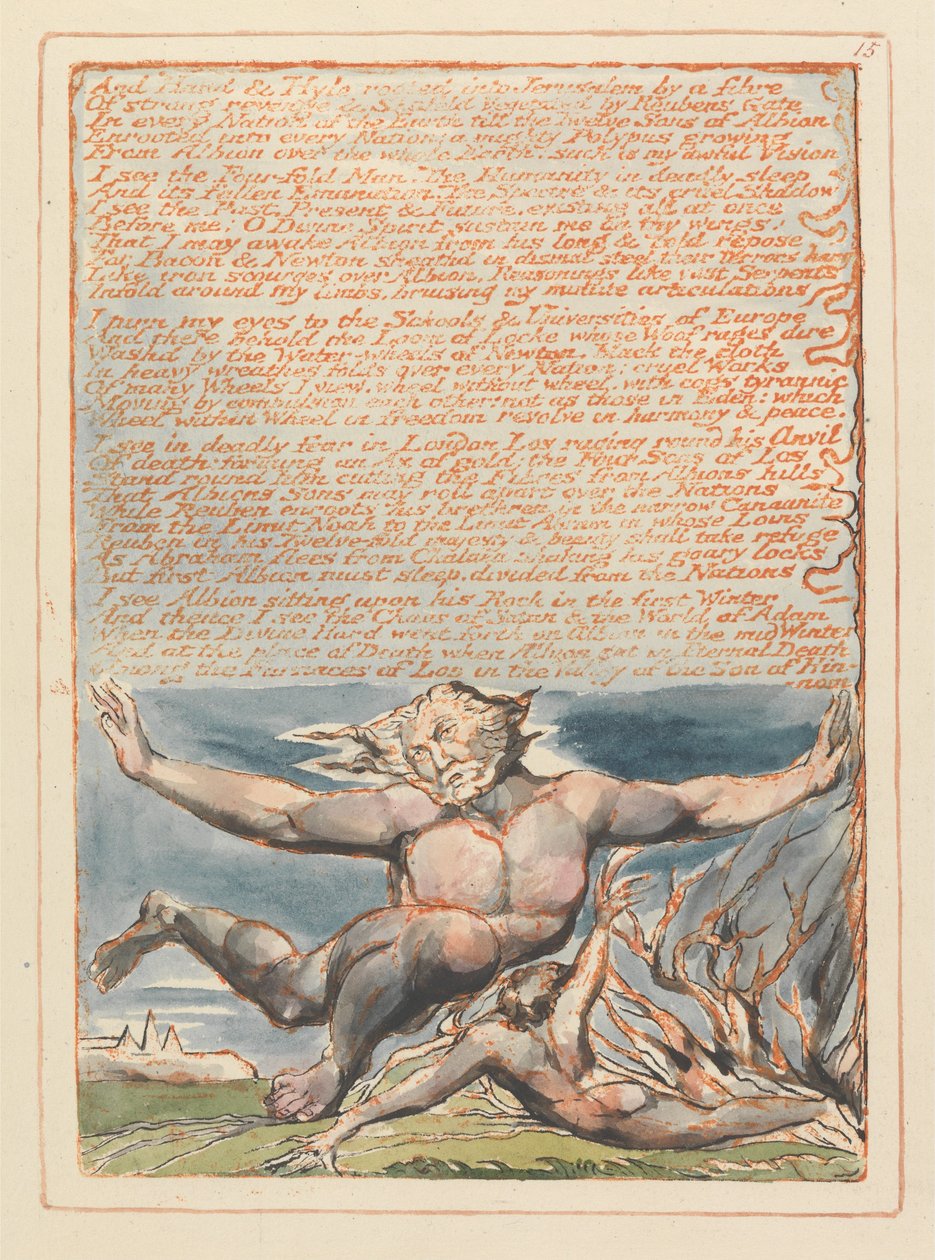 Jerusalem, levy 15, ja Hand und Hyle .... tekijältä William Blake