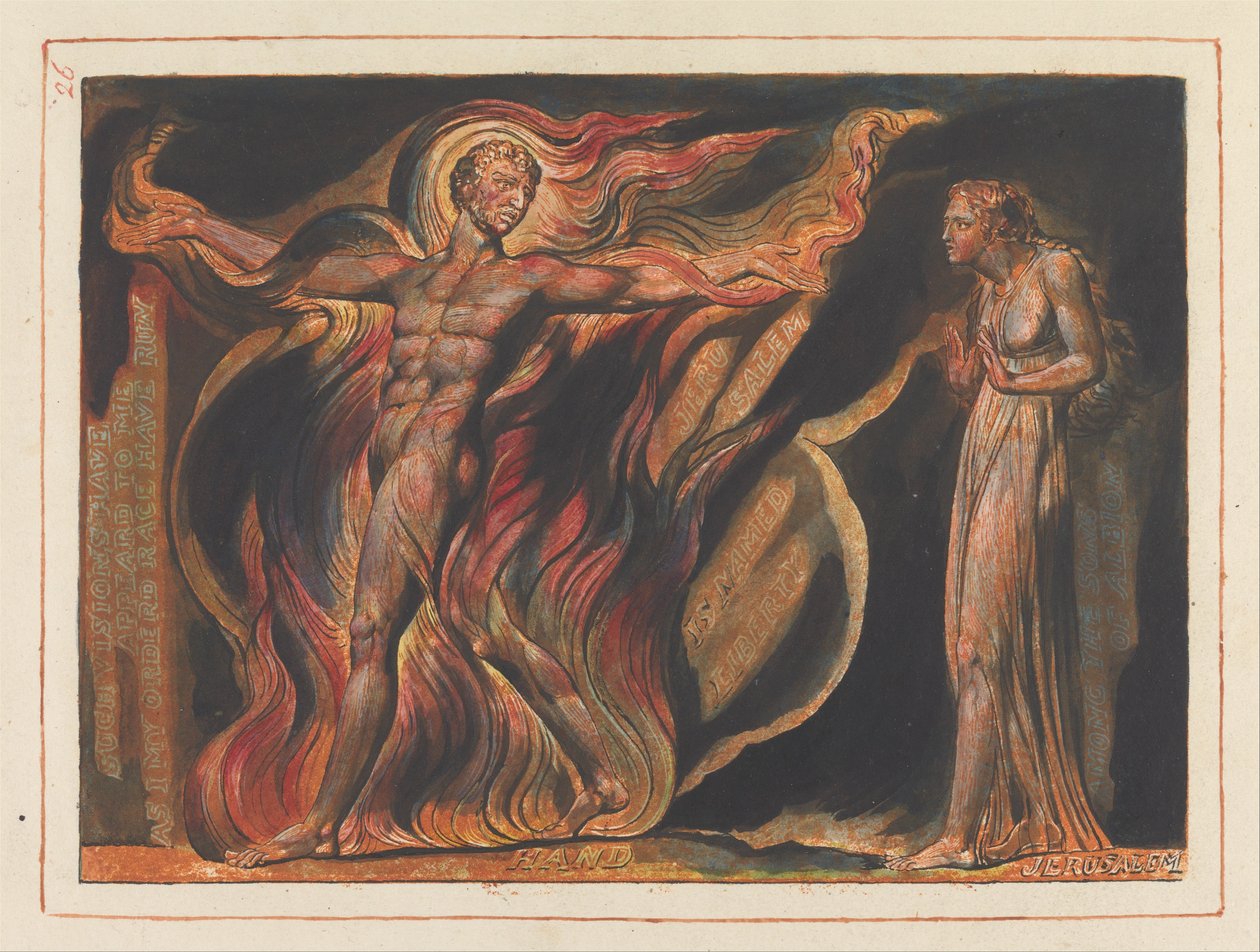 Jerusalem, levy 26, sellaisia näkyjä on ... tekijältä William Blake