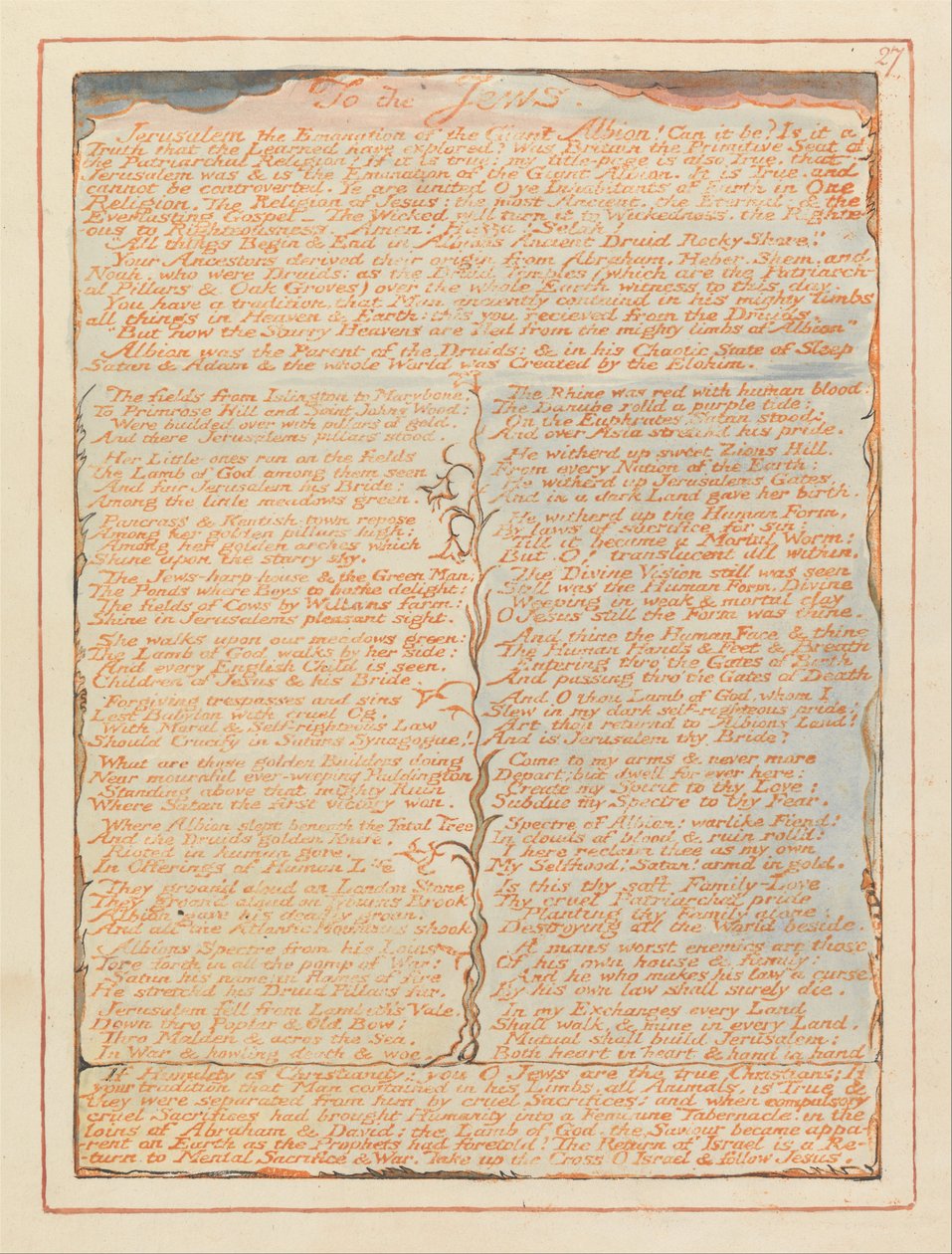 Jerusalem, levy 27, juutalaisille ... tekijältä William Blake