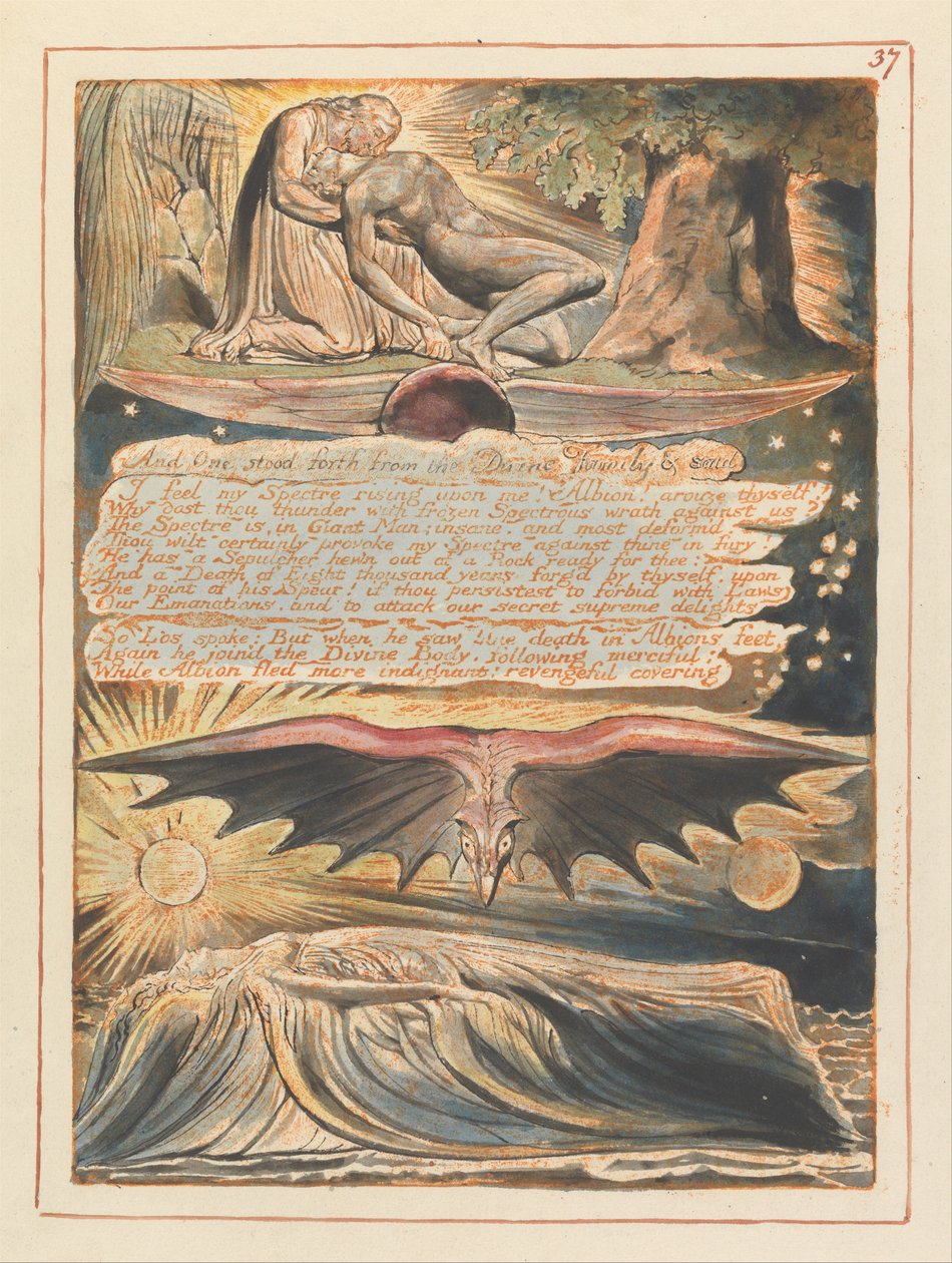 Jerusalem, levy 37, ja yksi nousi esiin .... tekijältä William Blake