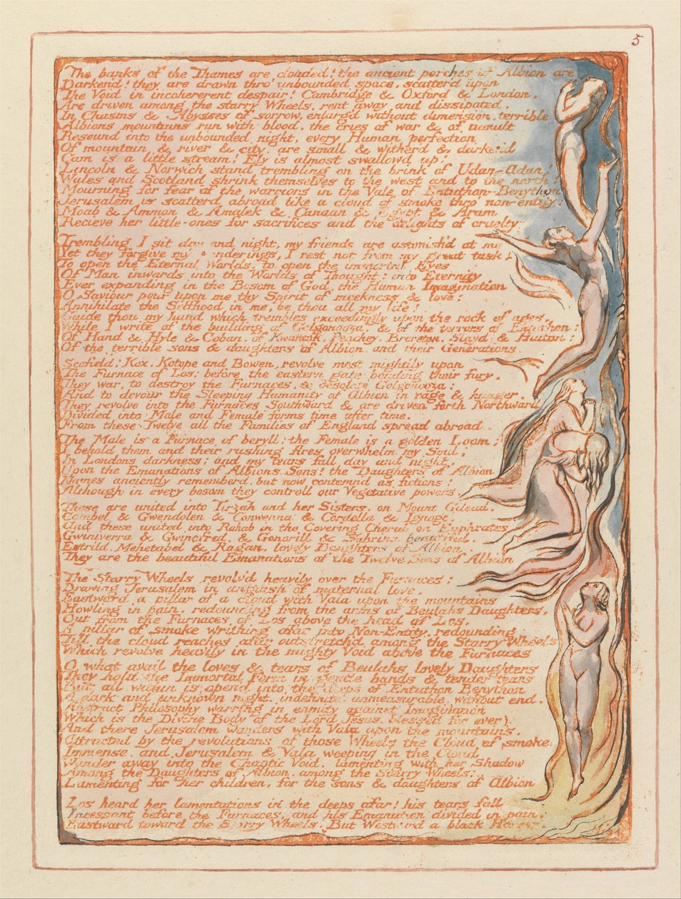 Jerusalem, levy 5, Thamesin rannat .... tekijältä William Blake