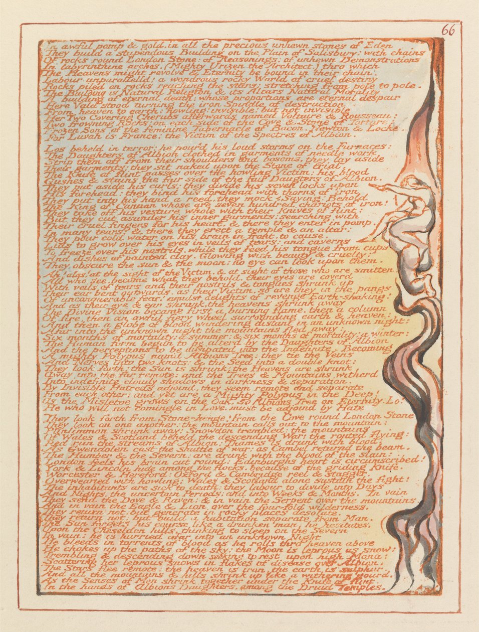Jerusalem, Plate 66, In awful pomp und gold...., Kauheassa loistossa ja kullassa. tekijältä William Blake