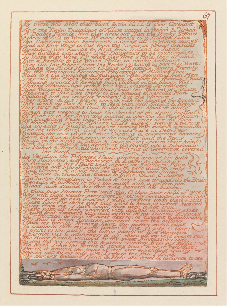 Jerusalem, levy 67, Niiden jotka juovat vertaan .... tekijältä William Blake