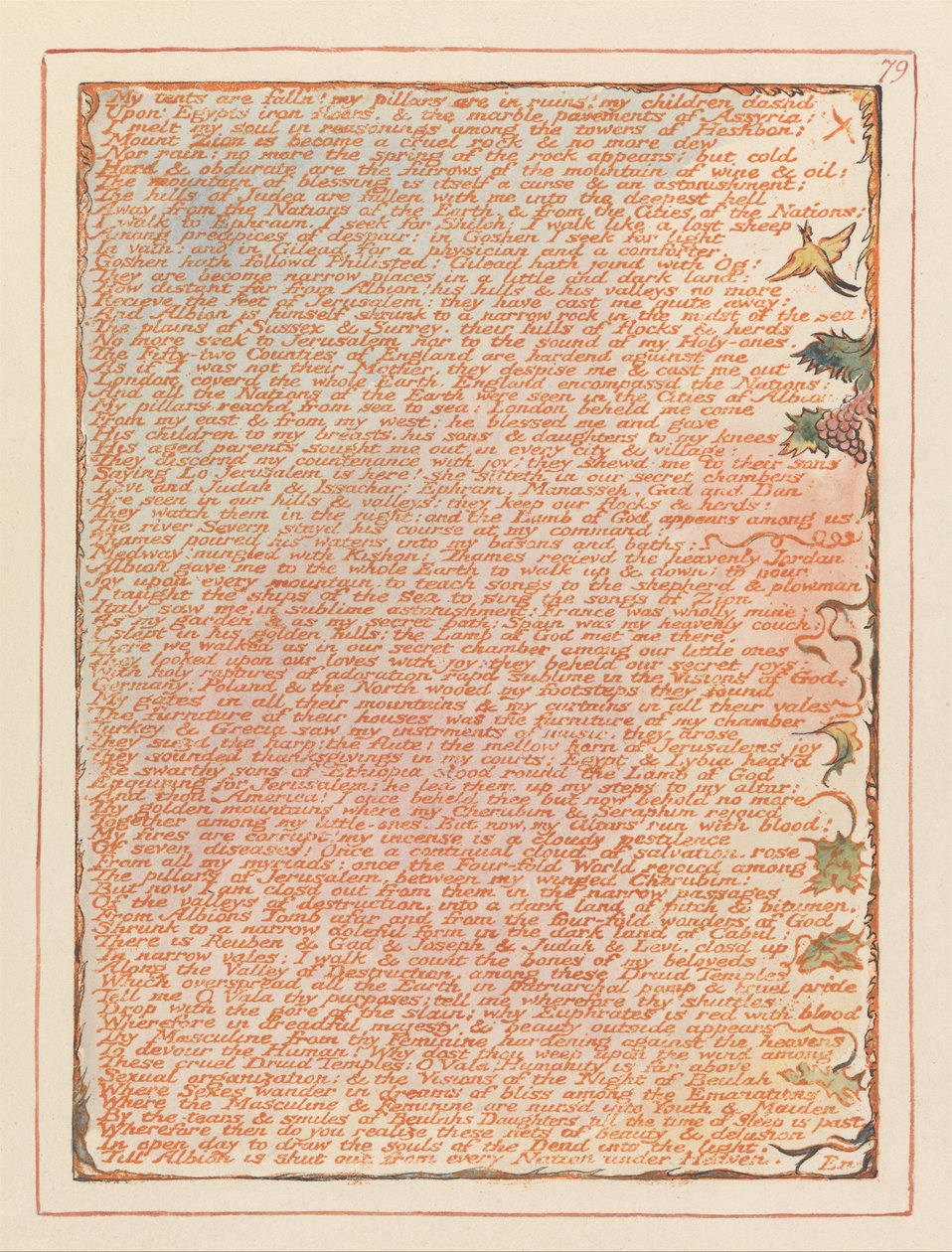 Jerusalem, levy 79, telttani putoavat .... tekijältä William Blake