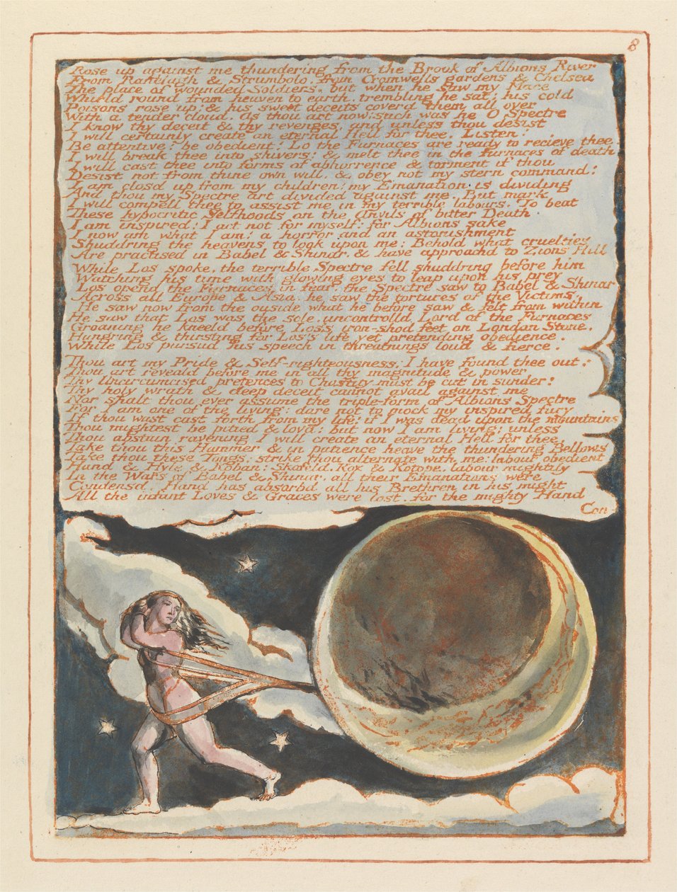 Jerusalem, levy 8, nouskaa minua vastaan .... tekijältä William Blake