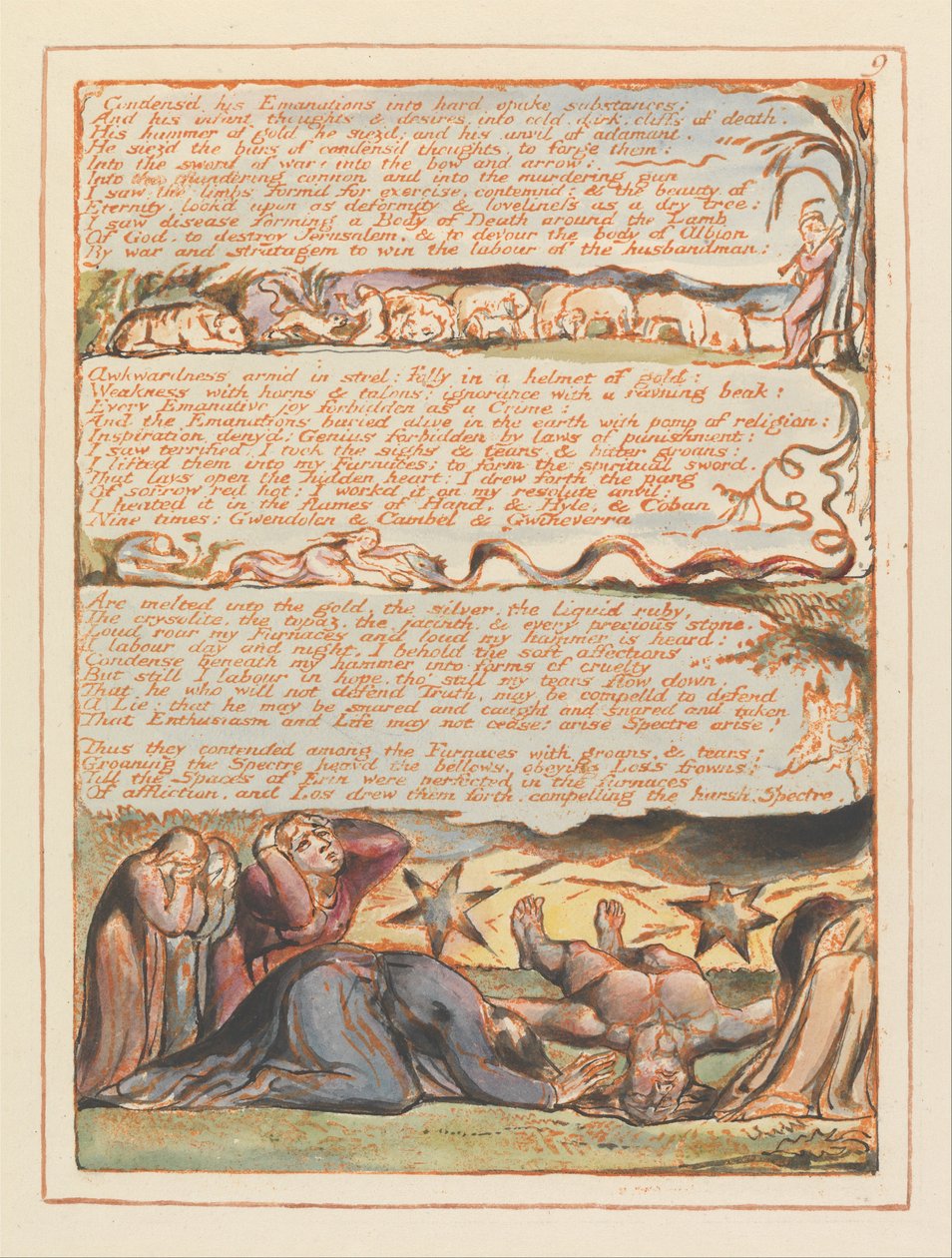 Jerusalem, levy 9, tiivisti hänen syntymänsä ... tekijältä William Blake
