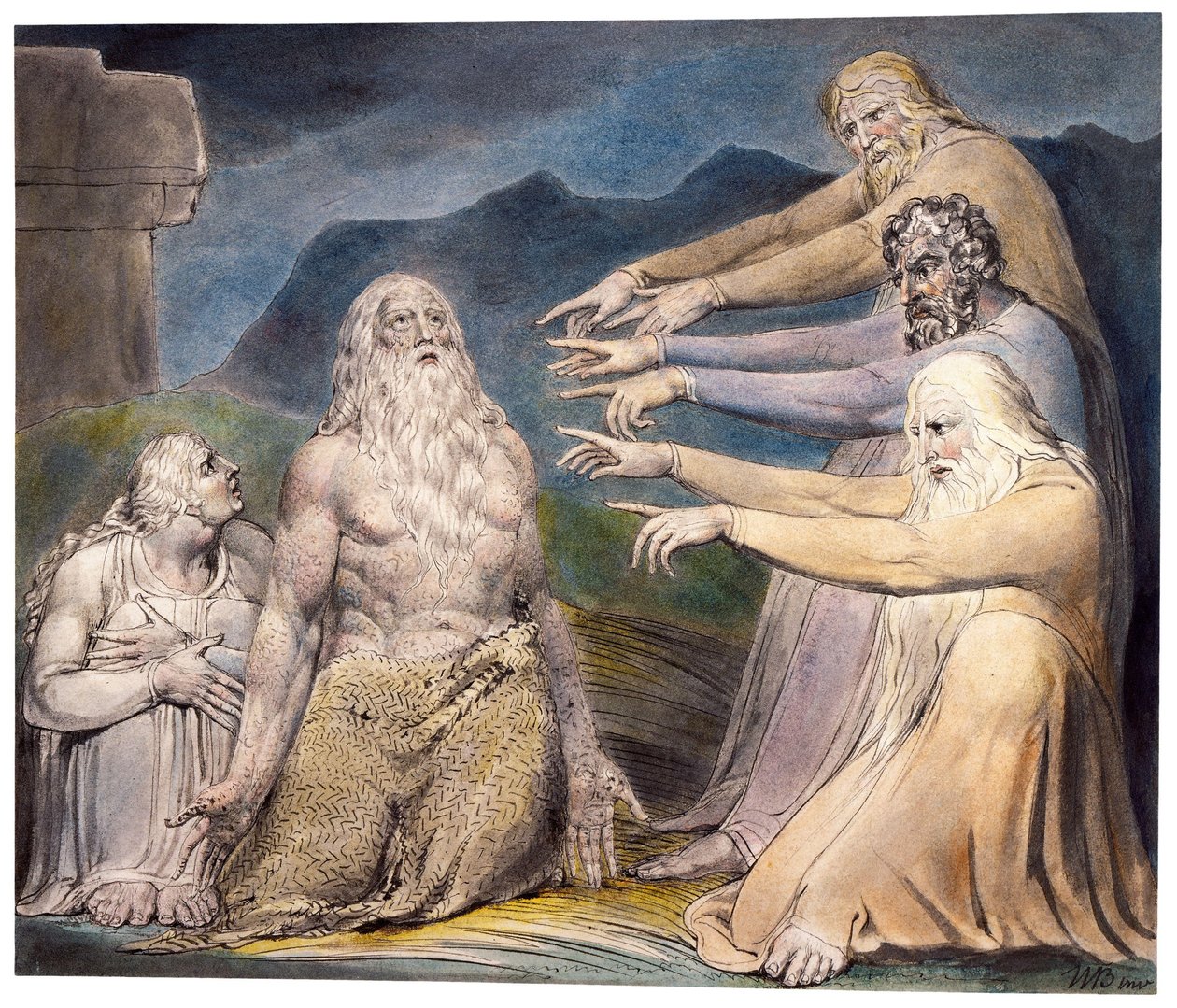 Ystävät nuhtelivat työtä tekijältä William Blake