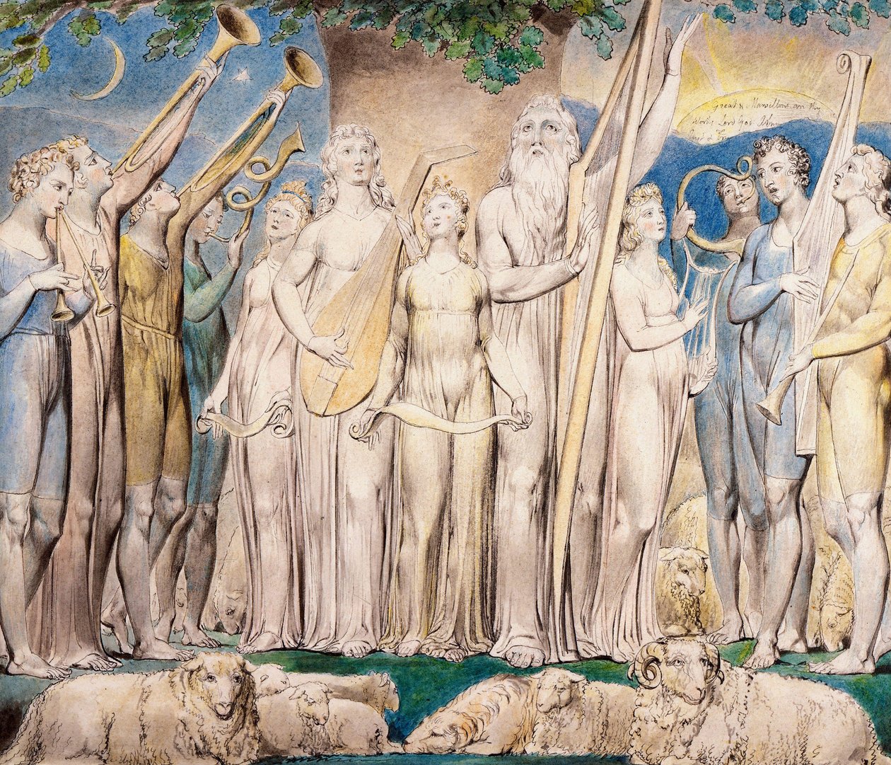 Job ja hänen perheensä palasivat vaurauteen tekijältä William Blake