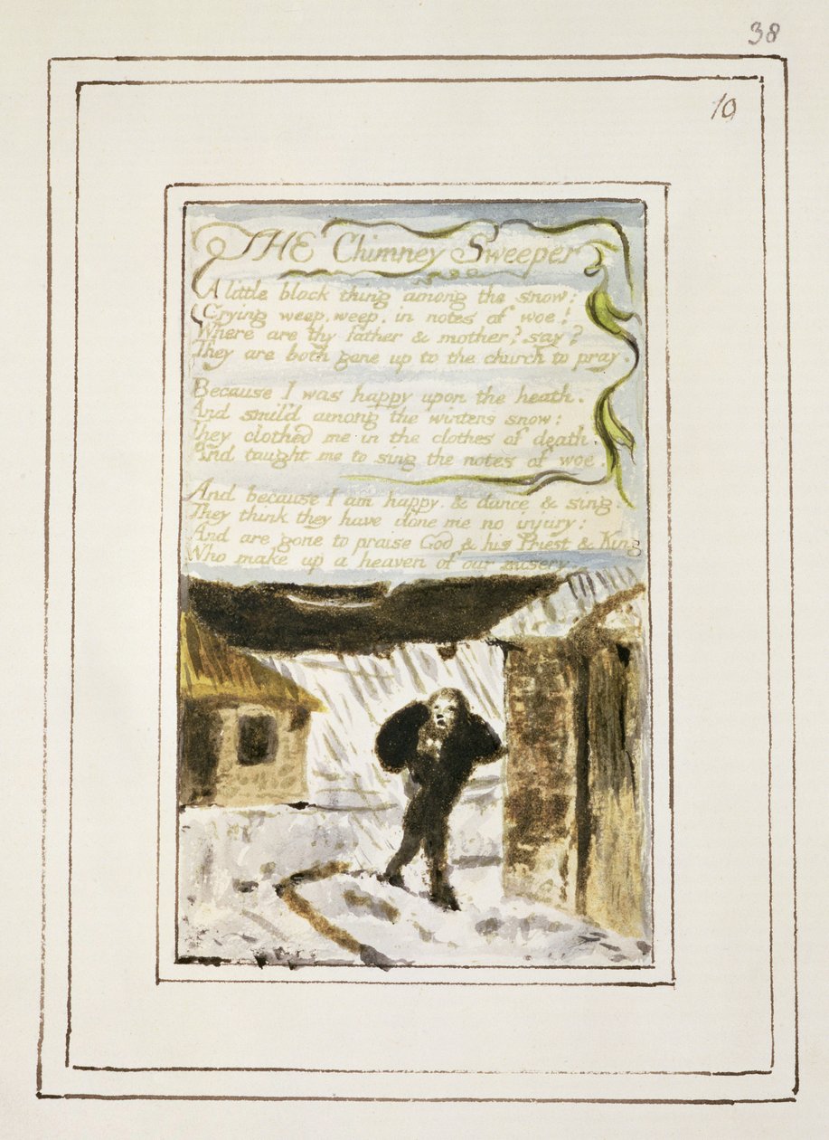 P.124-1950.pt38 Savupiipunlakaisu: levy 38 julkaisusta Songs of Innocence and of Experience (kopio R) n. 1802-08 (etsaus, muste ja wc) tekijältä William Blake