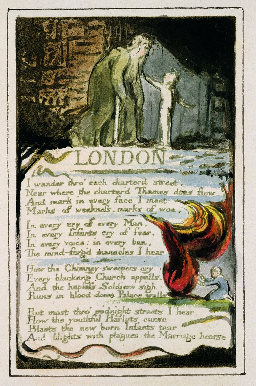 P.124-1950.pt47 Lontoo: levy 47 kappaleesta Songs of Innocence and of Experience (kopio R) n. 1802-08 (etsaus, muste ja wc) tekijältä William Blake