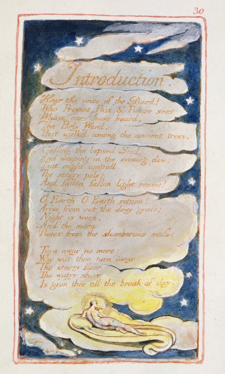 P.125-1950.pt4 Johdanto: levy 4 julkaisusta Songs of Innocence and of Experience (kopio AA) n. 1815-26 (etsaus, muste ja wc) tekijältä William Blake