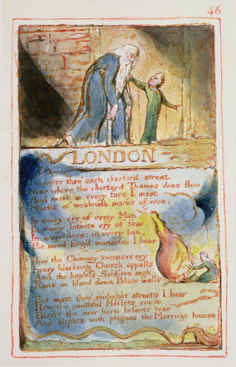 P.125-1950.pt46 Lontoo: levy 46 kappaleesta Songs of Innocence and of Experience (kopio AA) n. 1815-26 (etsaus, muste ja wc) tekijältä William Blake