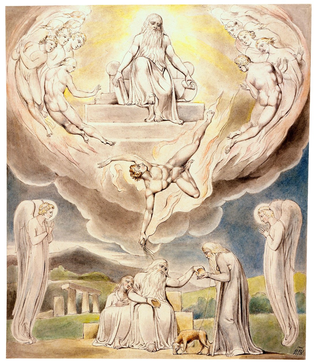 Saatana menossa kohti Herran läsnäoloa tekijältä William Blake