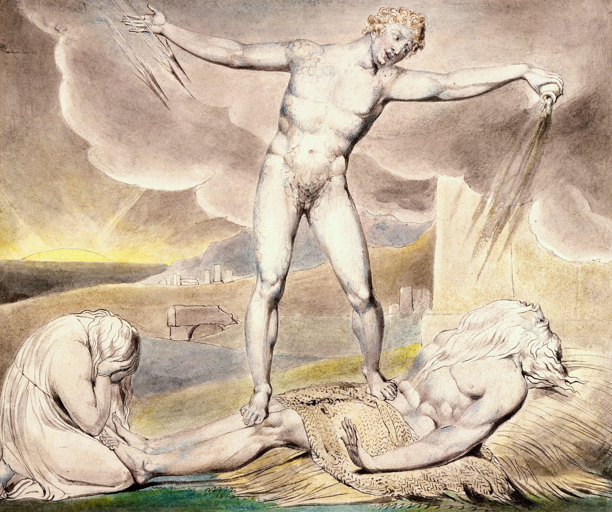 Saatana lähettää työtä kiehuvaksi tekijältä William Blake