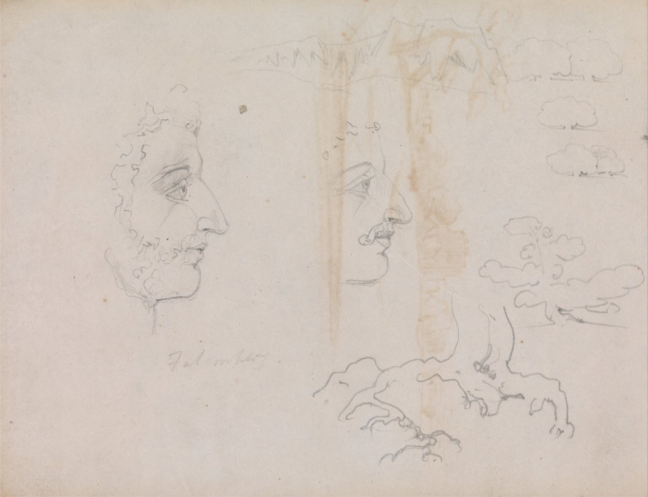 Arkki Blake-Varleyn luonnoskirjasta 1819, sivut 37 ja 38 tekijältä William Blake