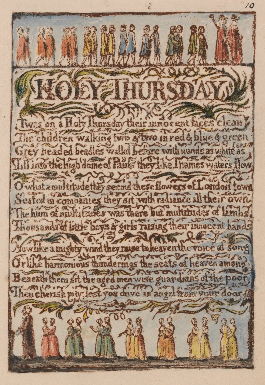 Viattomuuden ja kokemuksen laulut, levy 10, tekijältä William Blake
