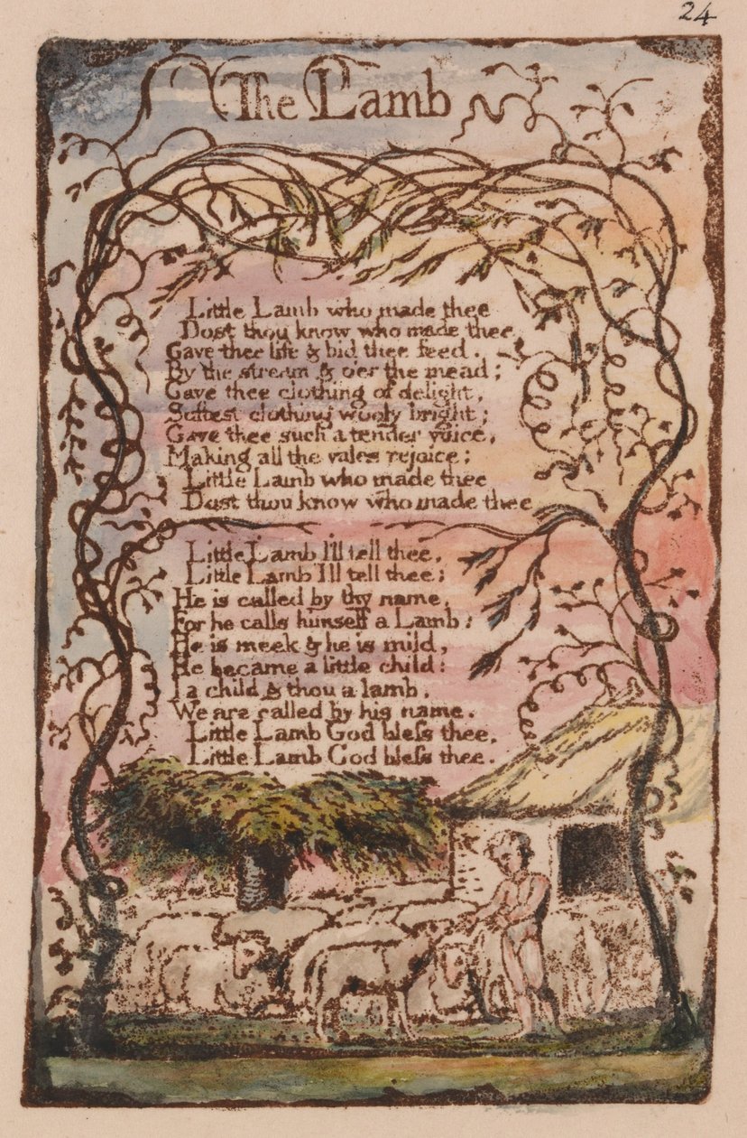Viattomuuden ja kokemuksen laulut, levy 24, tekijältä William Blake