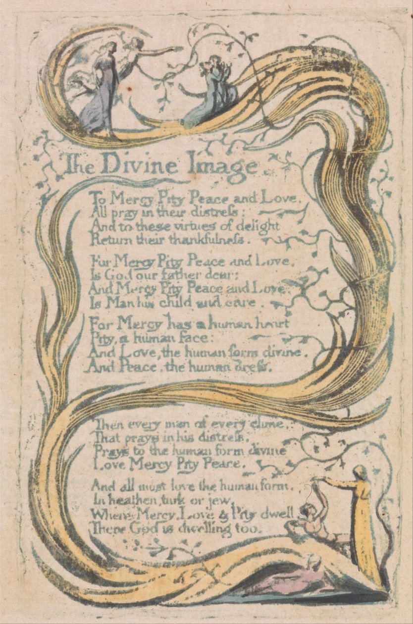 Viattomuuden ja kokemuksen lauluja, levy 24, jumalallinen kuva (Bentley 18) tekijältä William Blake