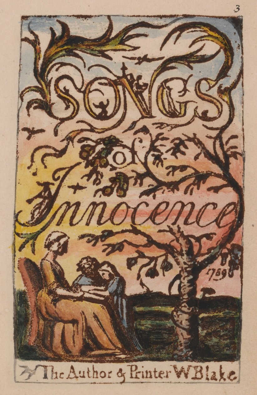 Songs of Innocence and of Experience, Plate 3, Innocence Title Page (Bentley 3) tekijältä William Blake