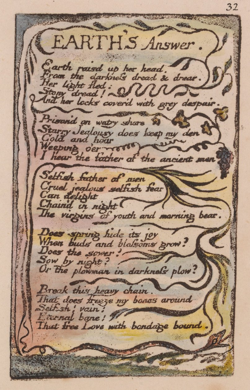 Viattomuuden ja kokemuksen laulut, levy 32, Maiden vastaus (Bentley 31) tekijältä William Blake