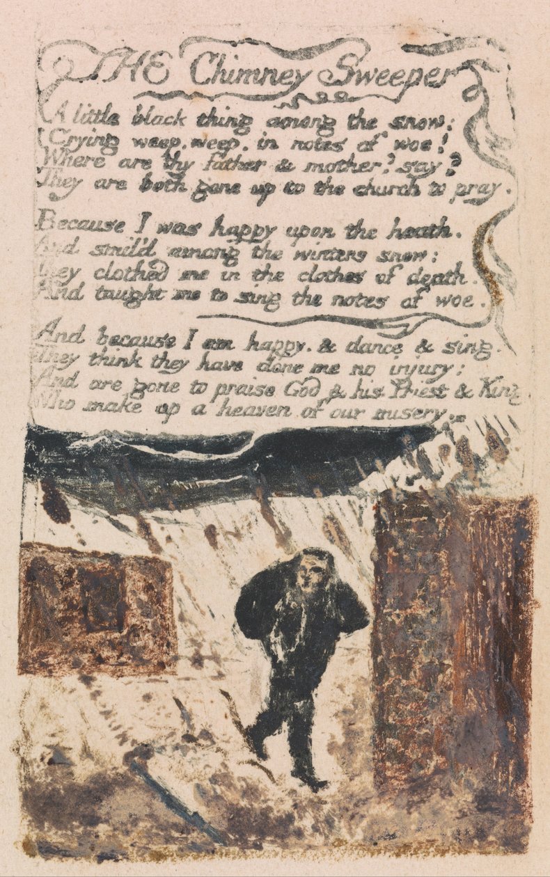 Viattomuuden ja kokemuksen lauluja, levy 45, savupiippu (Bentley 37) tekijältä William Blake