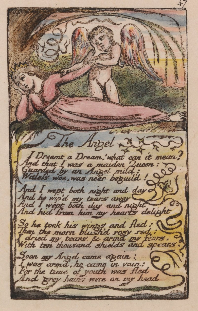 Songs of Innocence and of Experience, levy 47, enkeli (Bentley 41) tekijältä William Blake
