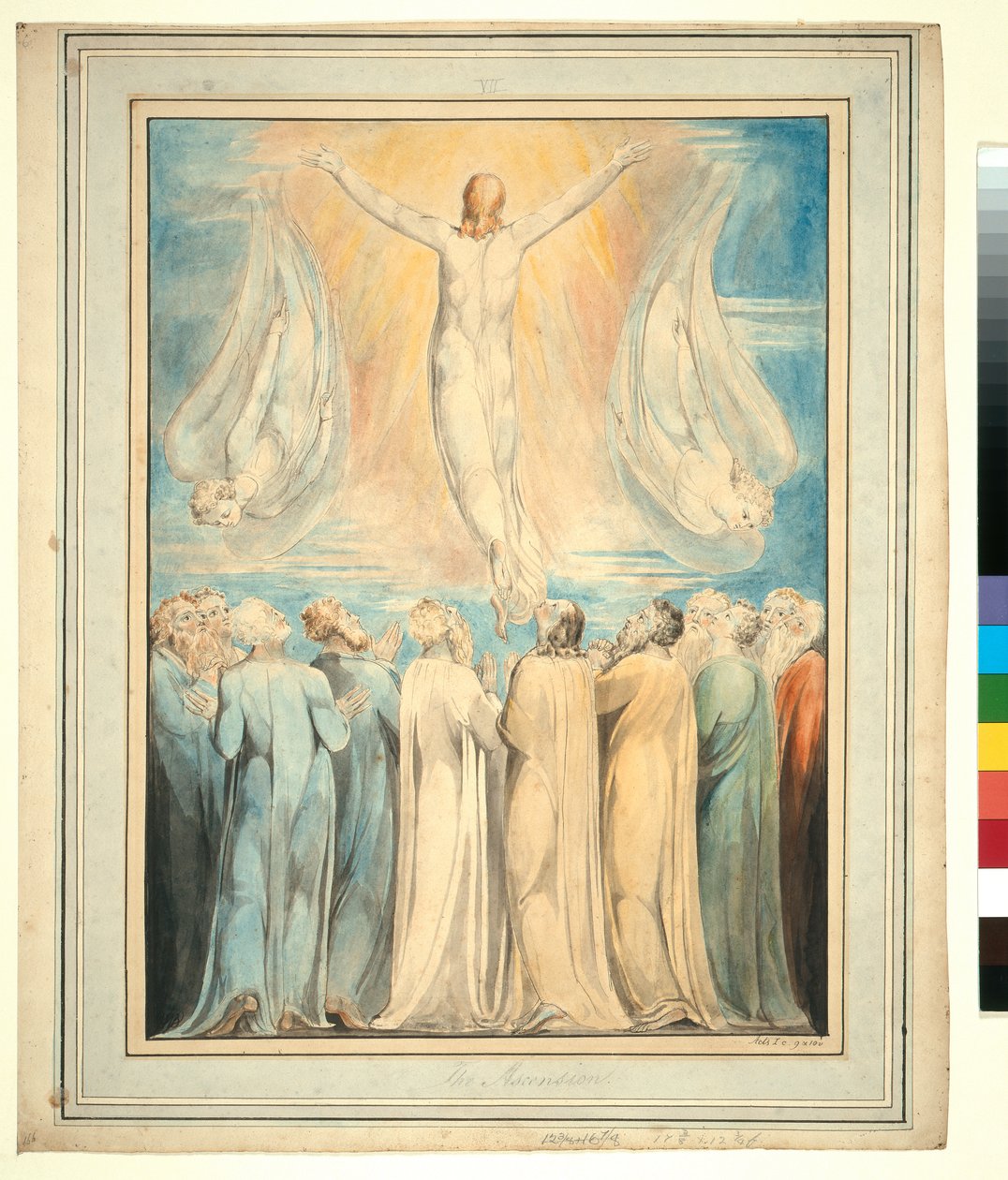 The Ascension, n. 1805-1806 (kynä, lyijykynä, intialainen muste ja wc) tekijältä William Blake
