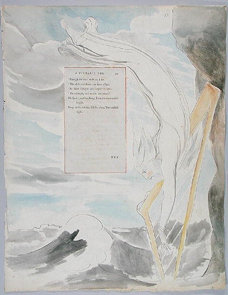 The Bard, design 65 teoksesta The Poems of Thomas Gray, 1797-98 (wc kynällä ja musteella paperille) tekijältä William Blake
