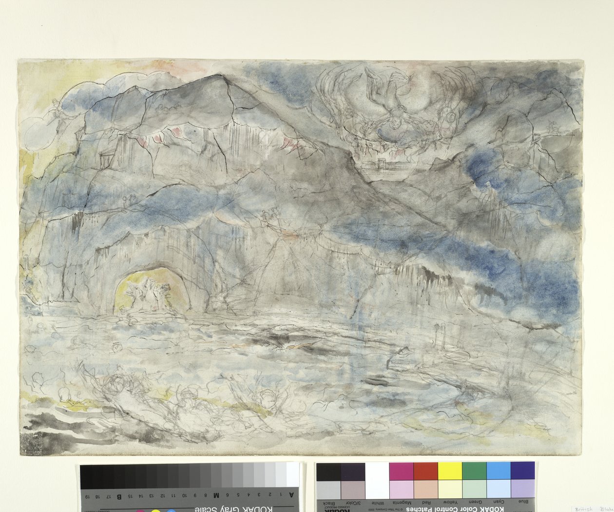 Ahmattien piiri ja Cerberus, kuvitus Dante Alighierin Jumalalliseen komediaan, 1824-27 (lyijykynä ja tussi, lyijykynä ja liitu paperille). tekijältä William Blake